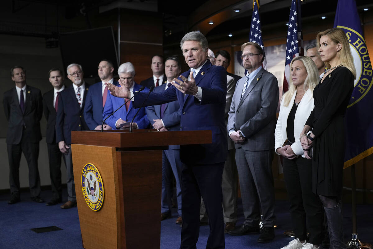 House Foreign Affairs Committee Chairman Michael McCaul, R-Texas, and other Republicans speak t ...