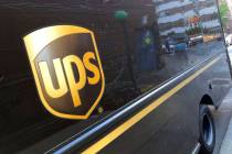 A United Parcel Service truck is parked on a street, in New York, Thursday, May 11, 2023. Shar ...