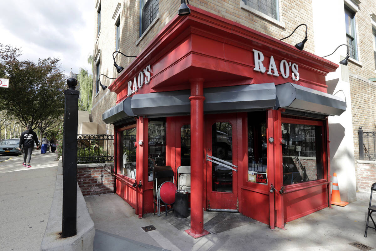 This Oct. 24, 2016 photo shows the exterior of Rao's restaurant in the Harlem section of New Yo ...