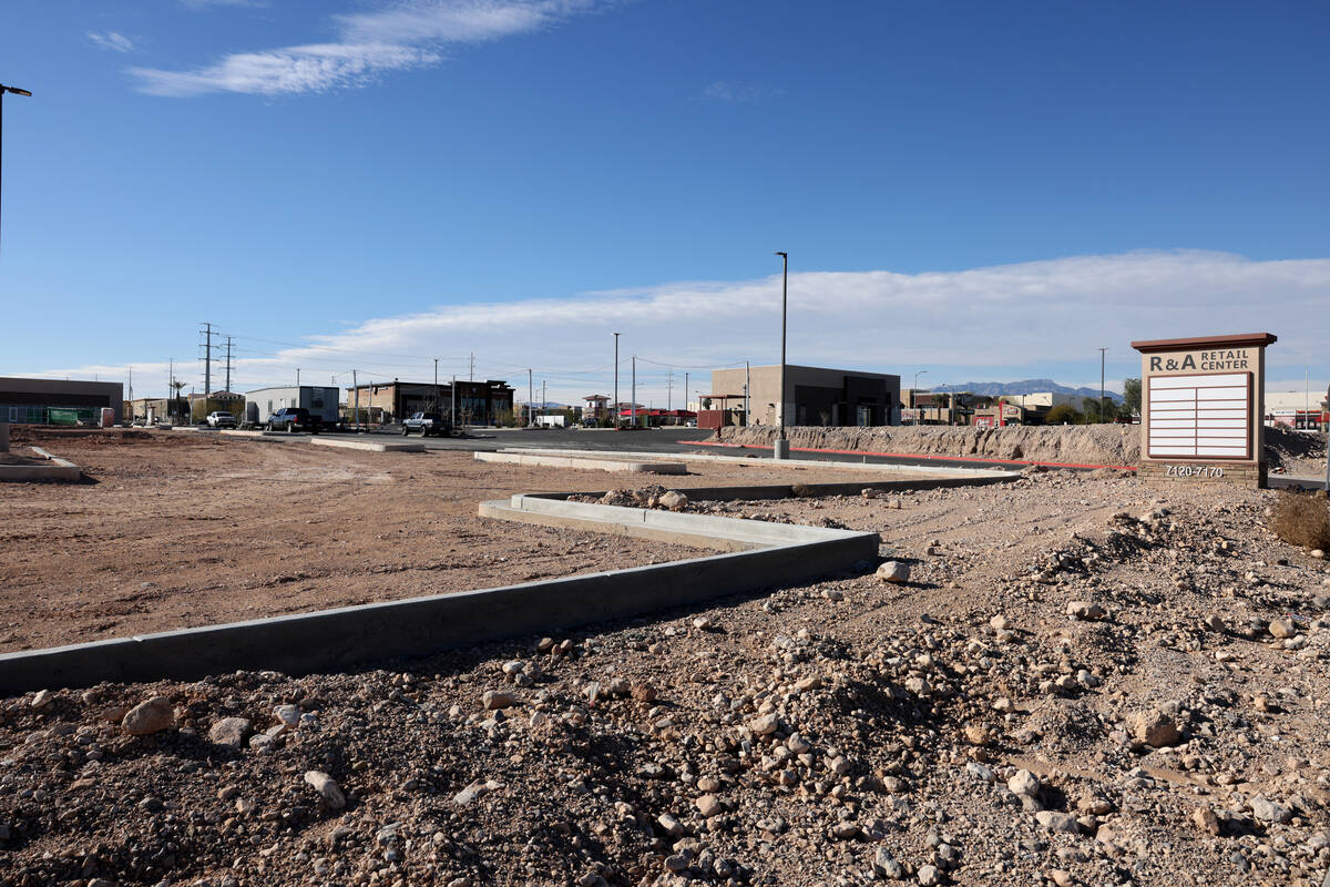 Site work continues for a retail center on South Rainbow Boulevard near West Warm Springs Road ...