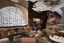 A rendering of the dining room at Copper Sun, a fine dining hot pot restaurant the Happy Lamb g ...