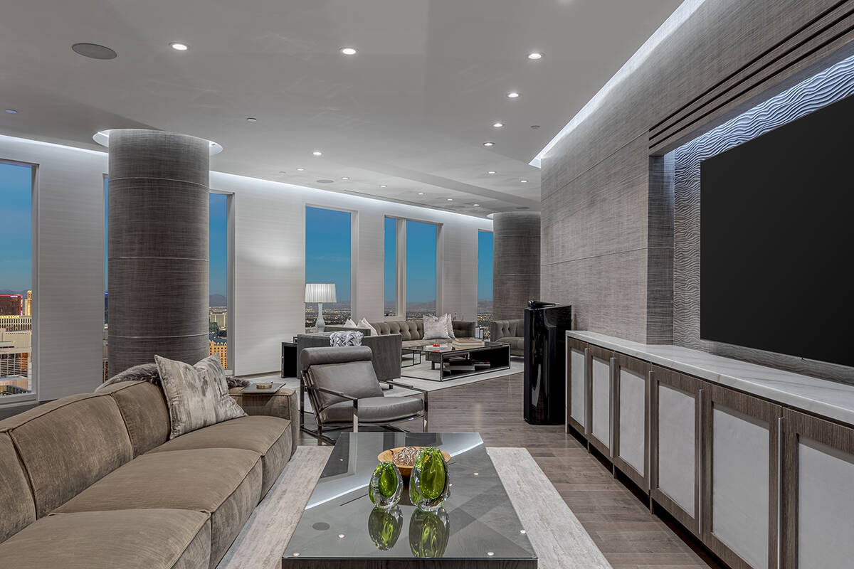 The $9.5 million penthouse at the Waldorf Astoria has three bedrooms and four baths. (BHHS)