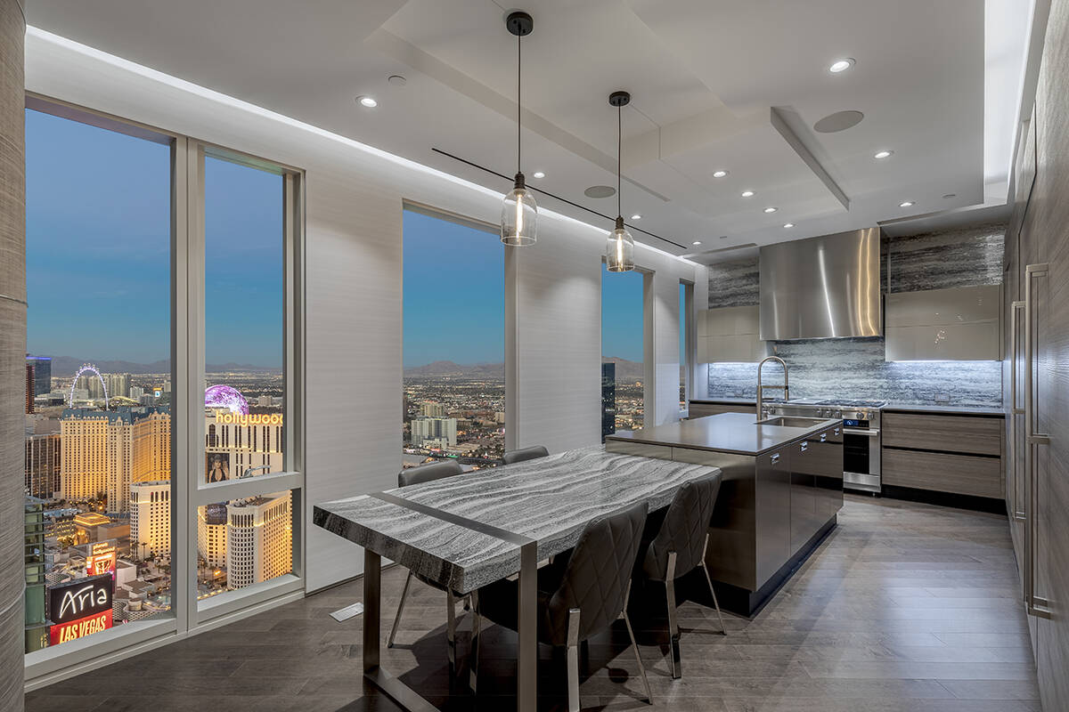 The Waldorf Astoria penthouse is on the 43rd floor and has sweeping views of the Las Vegas Stri ...