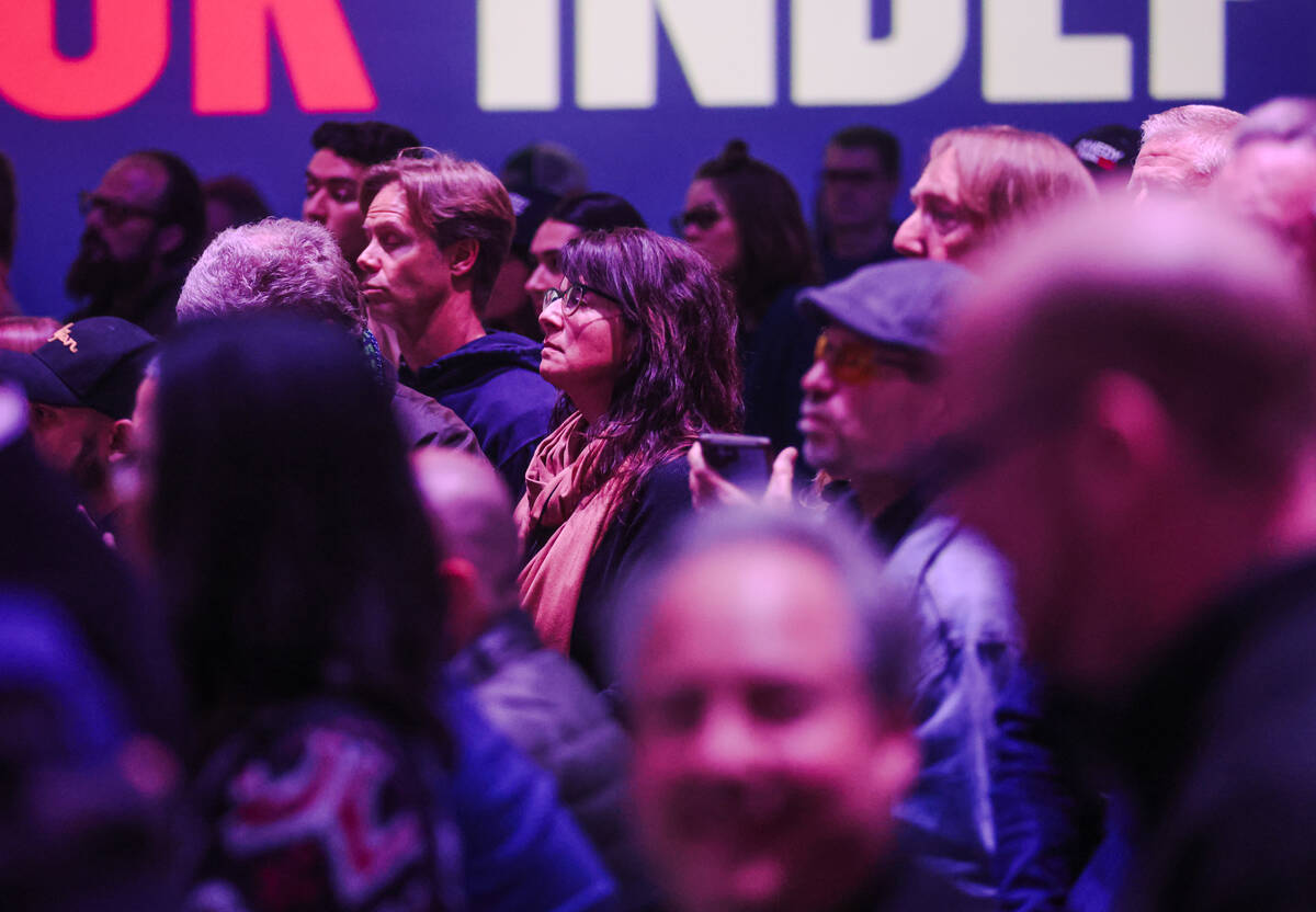 Attendees listen to Independent presidential candidate Robert F. Kennedy speak at a campaign st ...