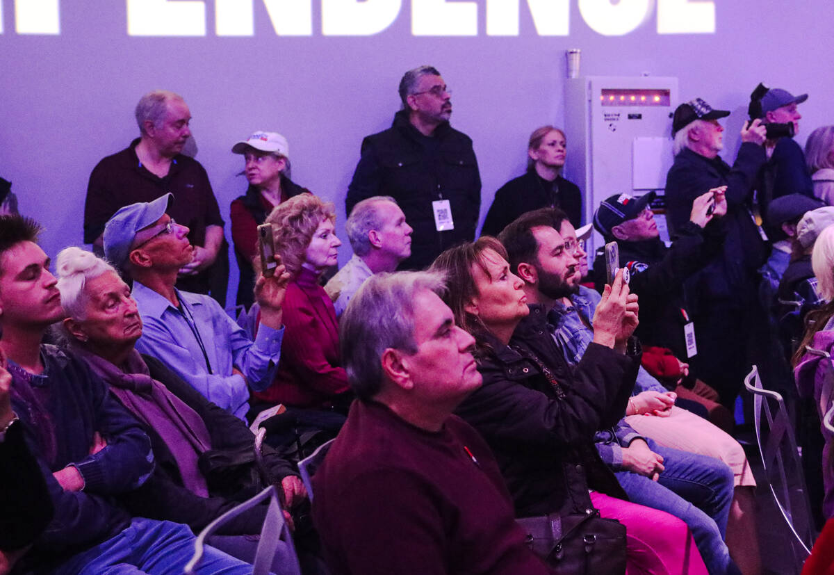 Attendees listen to Independent presidential candidate Robert F. Kennedy speak at a campaign st ...