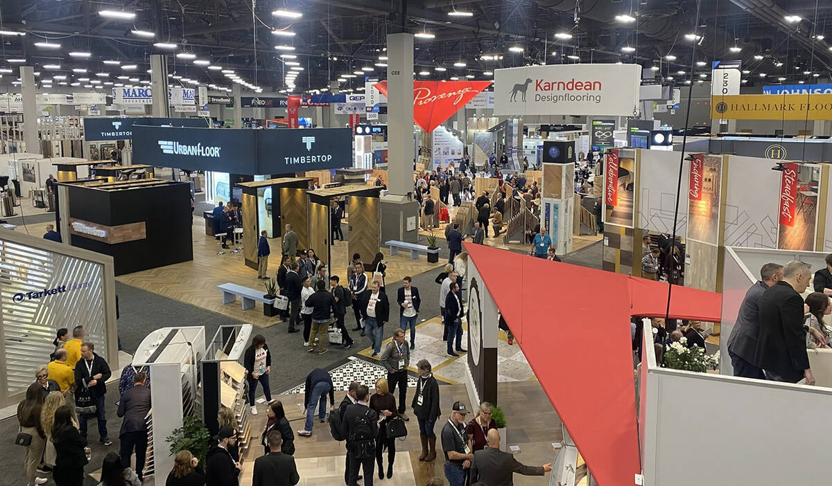 The 2024 International Surface Event was held at Mandalay Bay showcasing flooring trends. (The ...
