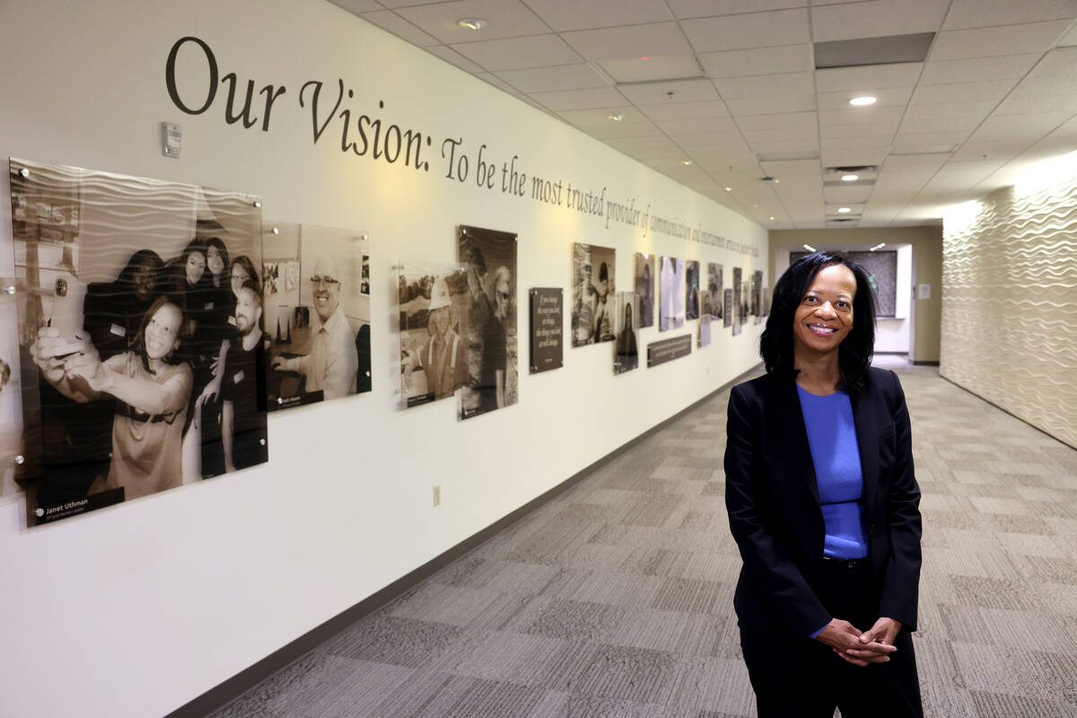 Janet Uthman, market vice president at Cox Communications, poses for a photo at Cox offices in ...