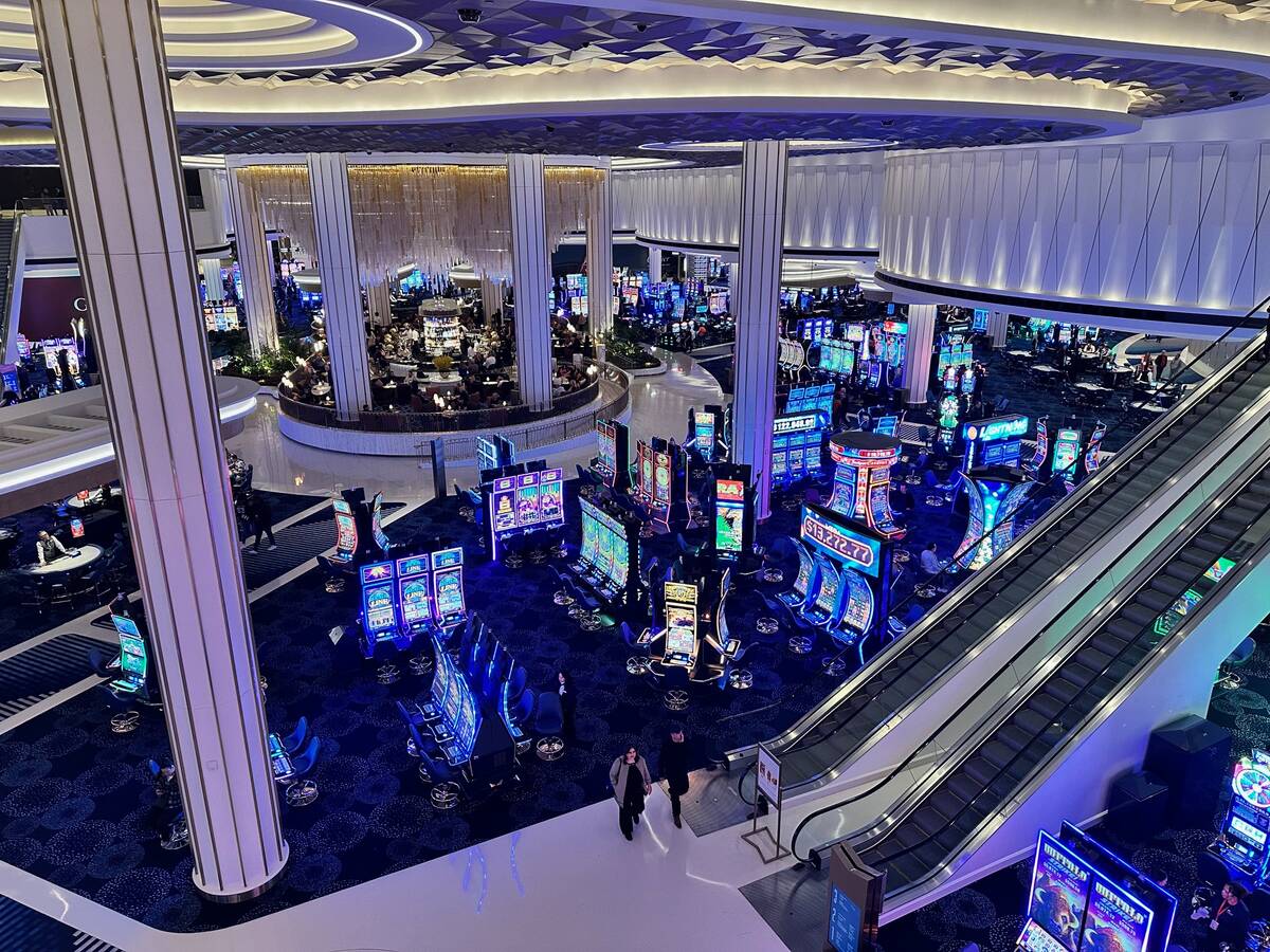 Most of the slot machines on Fontainebleau's gaming floor appear to be empty in this image take ...