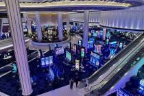 Most of the slot machines on Fontainebleau's gaming floor appear to be empty in this image take ...
