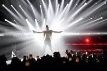 Justin Timberlake performs onstage during the Fontainebleau Las Vegas Star-Studded Grand Openin ...