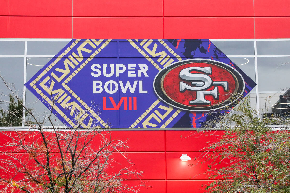 The San Fransisco 49ers training facility for Super Bowl LVIII is being held at the UNLV Fertit ...