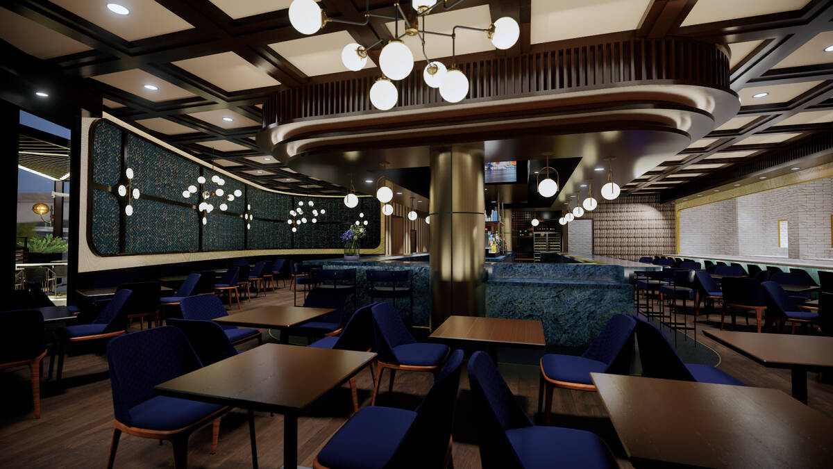 A rendering of the interior of Emmitt's Las Vegas, a restaurant, on the Strip, from football le ...