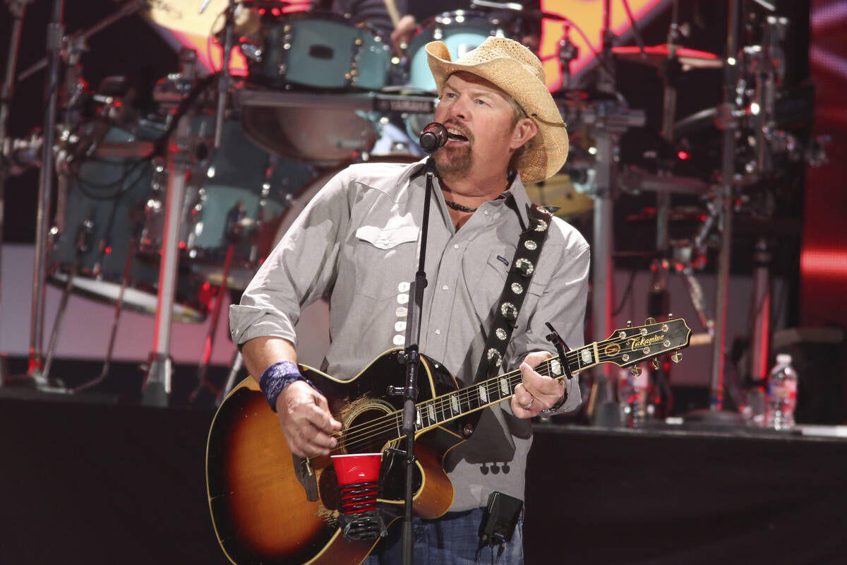 Toby Keith performs at the iHeartCountry Festival on Saturday, Oct. 30, 2021, at the Frank Erwi ...