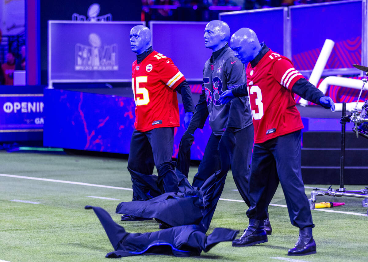 Only in Vegas: Blue Man take on Super Bowl Opening Night | Kats | Entertainment - Vimarsana News
