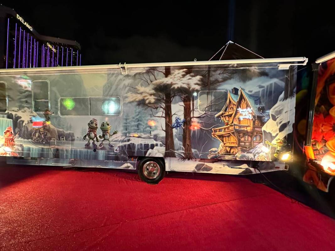 A look at an RV at Frooog’s Camp House on Hacienda, outside of the Luxor, on Wednesday, Feb. ...