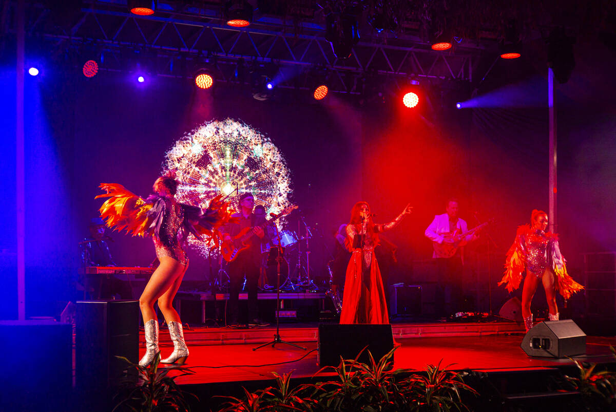 Red Penny Arcade performs at Frooog’s Camp House on Hacienda, outside of the Luxor, on Wednes ...