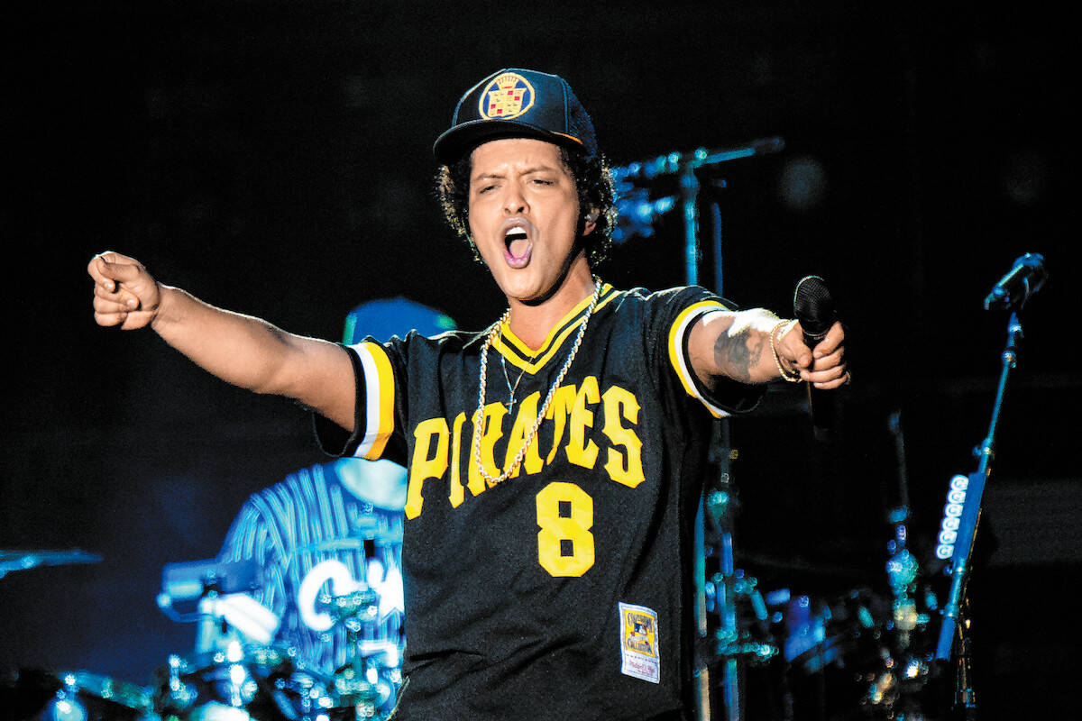 Bruno Mars performs at the Bottle Rock Napa Valley Music Festival at Napa Valley Expo on May 27 ...