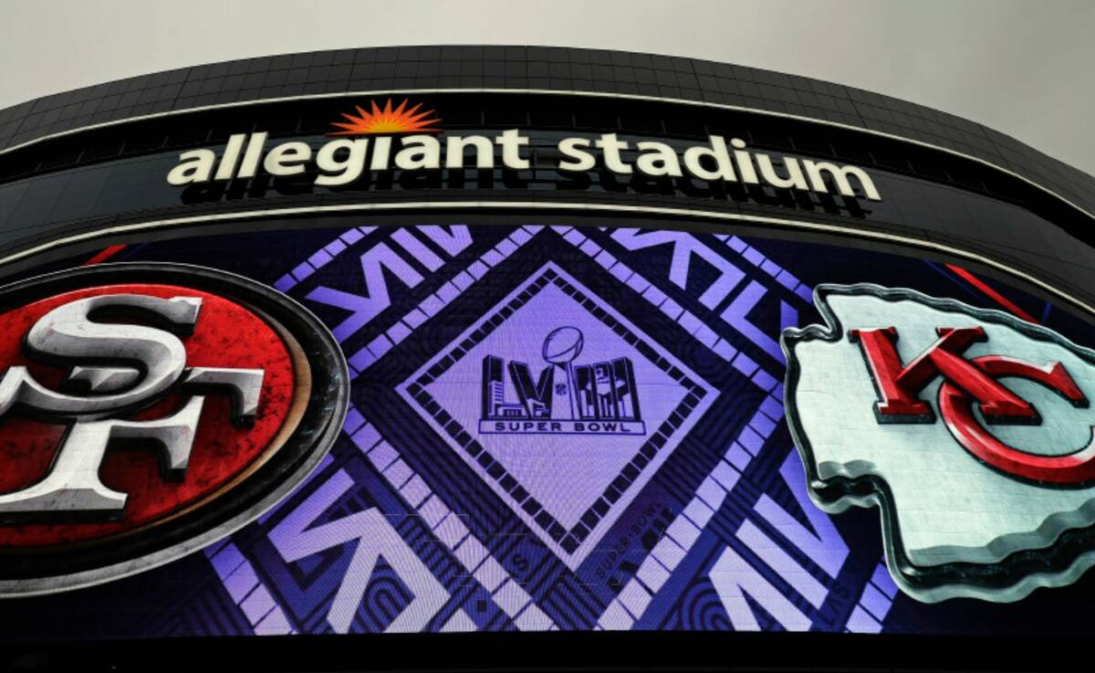 Allegiant Stadium, seen Monday, Feb. 5, 2024 in Las Vegas. T(AP Photo/Adam Hunger)