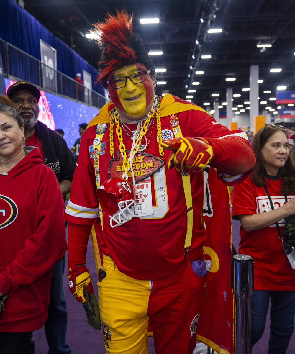 Robert Sparks of Lockwood, MO., is a superfan and supports the Kansas City Chiefs during the Su ...
