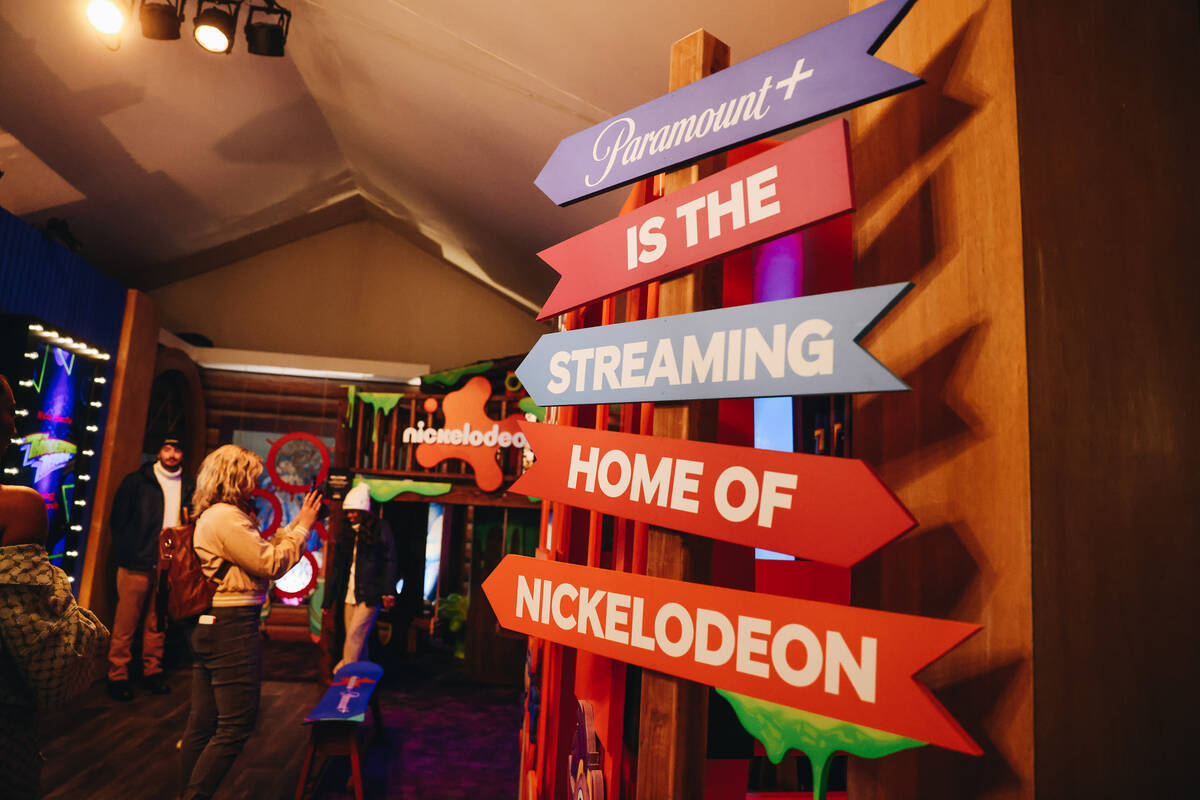 A Nickelodeon themed space is seen at the Paramount attraction in front of The Mirage on Wednes ...