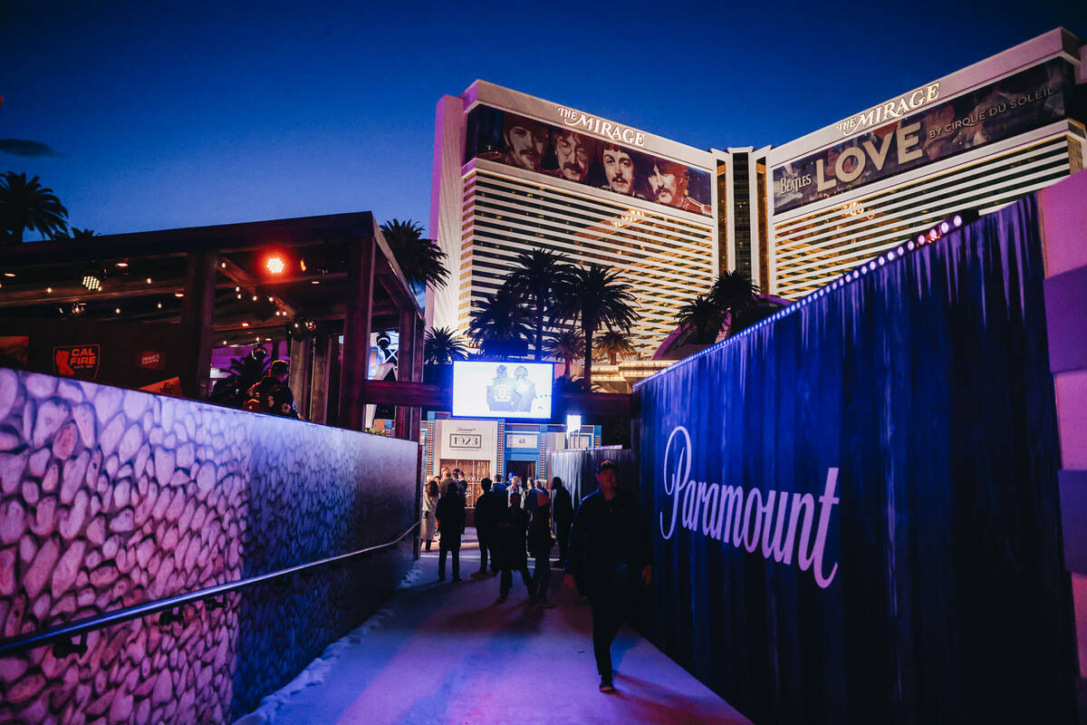 The Paramount attraction in front of The Mirage is seen on Wednesday, February 7, 2024, in Las Vega ...