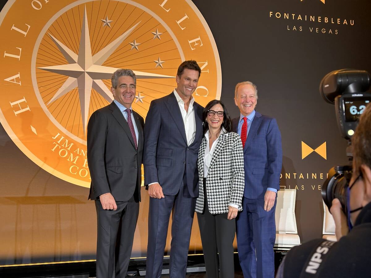 Jeffrey Soffer; Tom Brady; and Jim Gray and his wife, Frann are shown at Fontainebleau's Urs Fi ...
