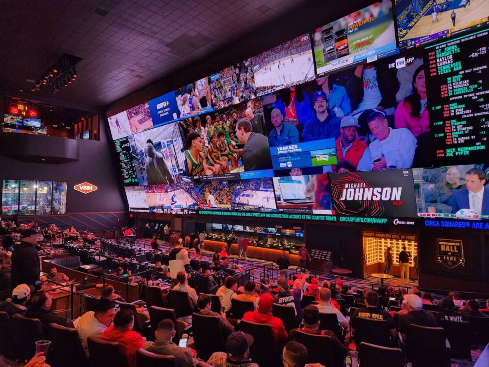 Circa sports book is seen on Saturday, Feb. 10, 2024. (Patrick Blennerhassett/Las Vegas Review- ...