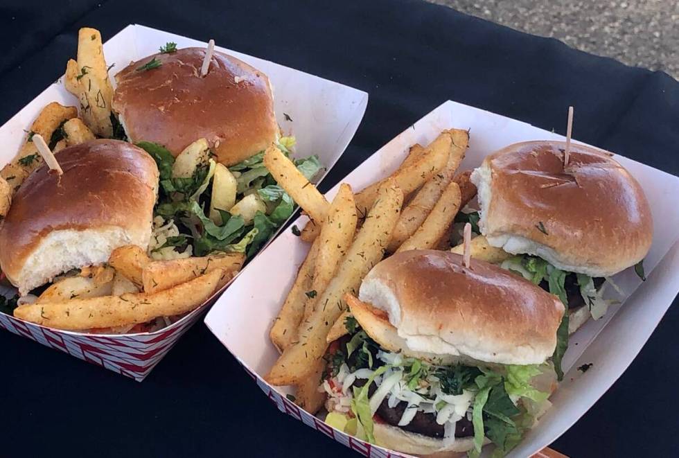 Czar Burger Sliders from Forte Tapas Bar & Bistro of Las Vegas at Guy’s Flavortown Tailgate, ...