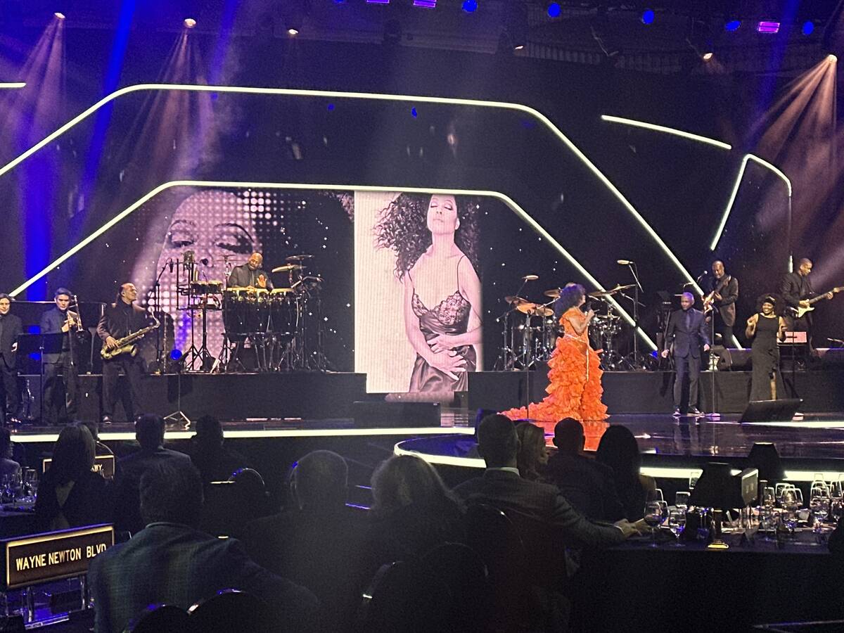 Diana Ross is shown at "The Dinner Show" Super Bowl party hosted by Mark Davis on Sunday, Feb. ...