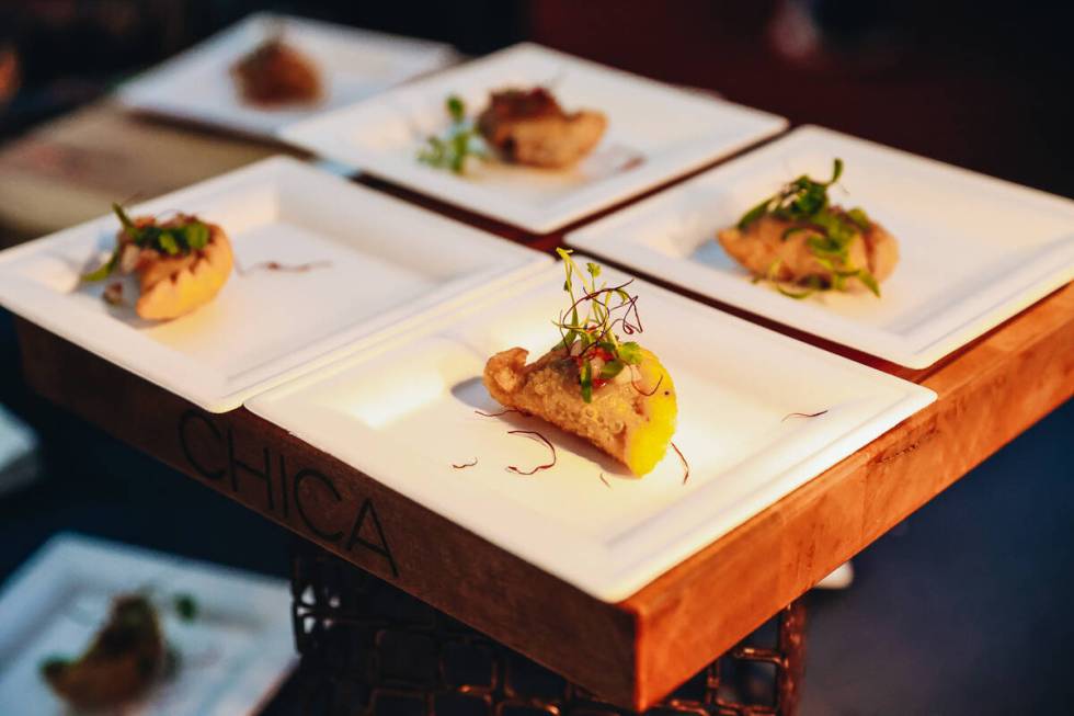 Dishes by Chica, a restaurant located at the Venetian, is seen at the Taste of NFL event at the ...