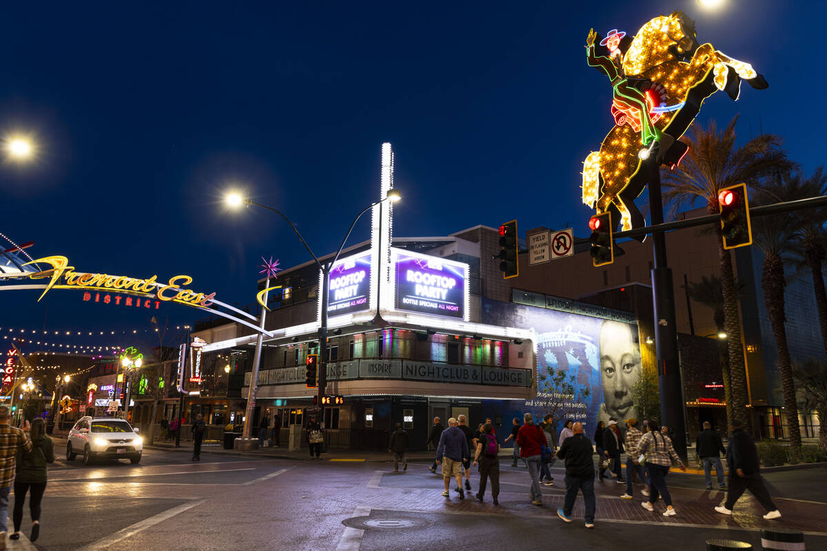 A commercial building that was owned by Tony Hsieh is pictured at Fremont Street and Las Vegas ...