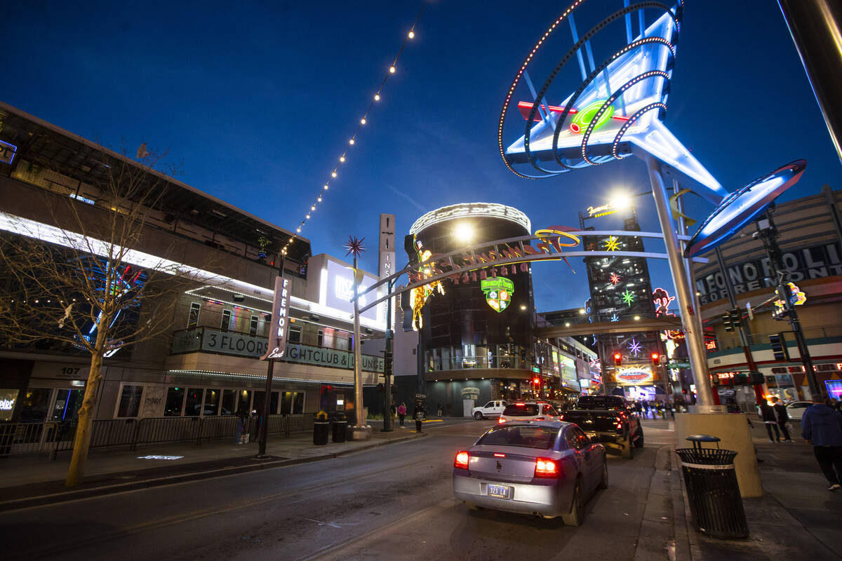 A commercial building that was owned by Tony Hsieh is pictured at Fremont Street and Las Vegas ...