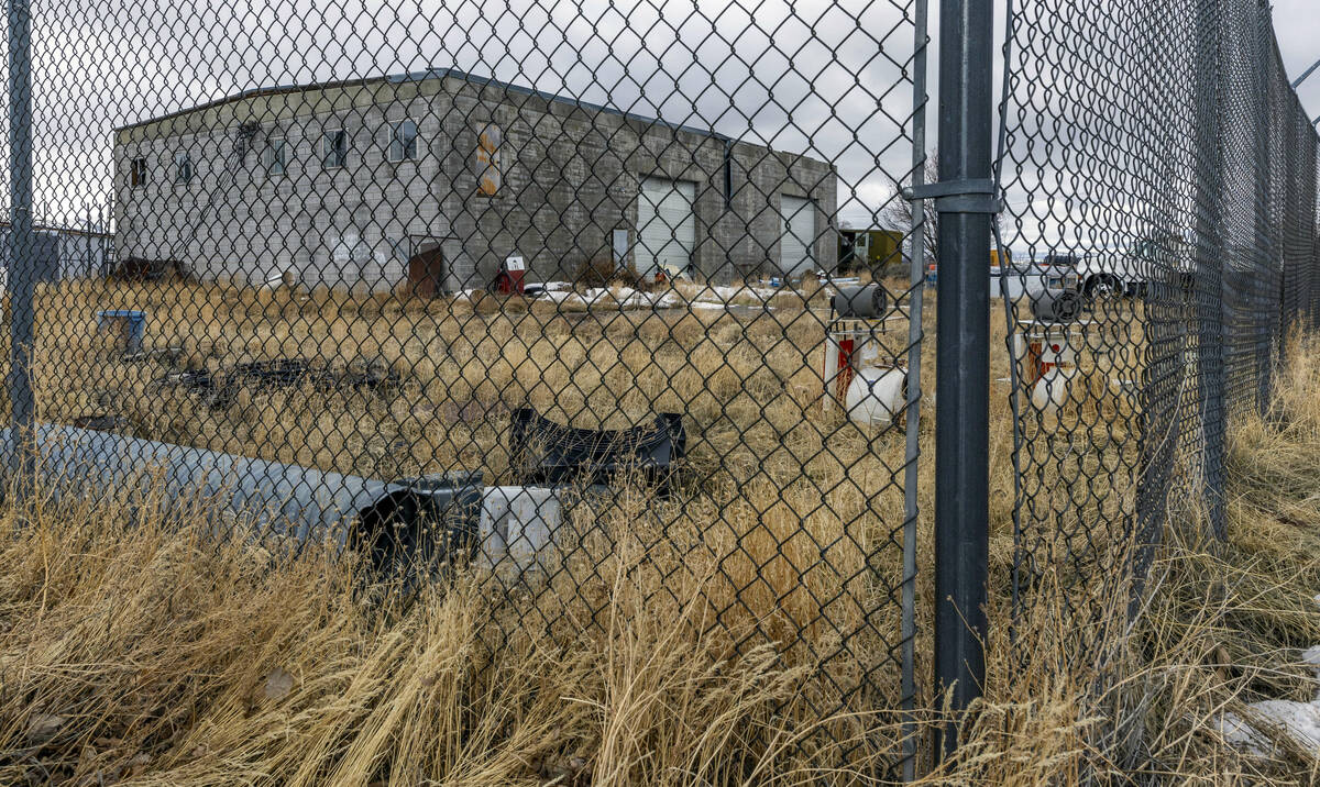 A former maintenance facility adjacent to the Owyhee Combined School is secured due to petroleu ...