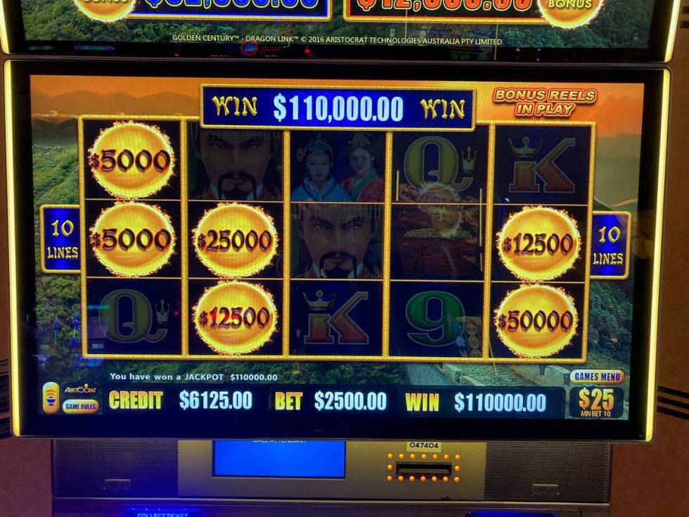 A player won $110,000 playing slots Sunday, Feb. 11, 2024, at Caesars Palace in Las Vegas. (Cae ...