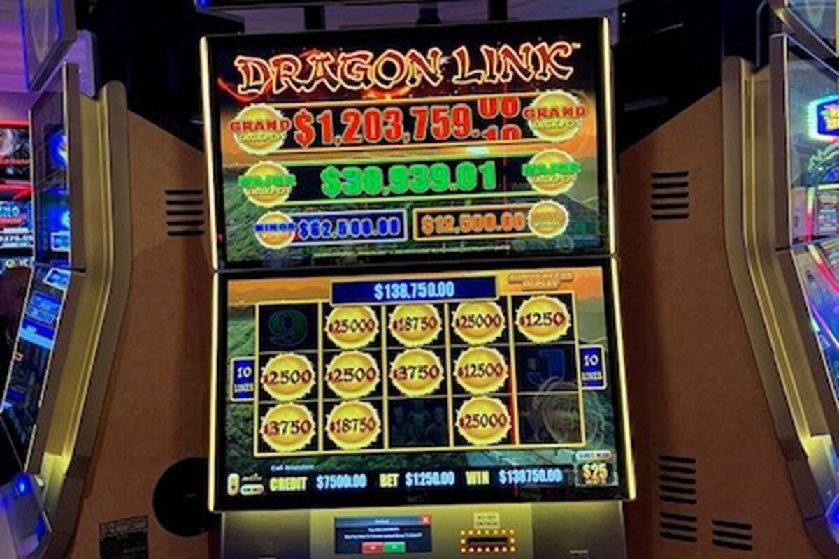 A player won $138,750 playing slots Monday, Feb. 12, 2024, at Caesars Palace in Las Vegas. (Cae ...