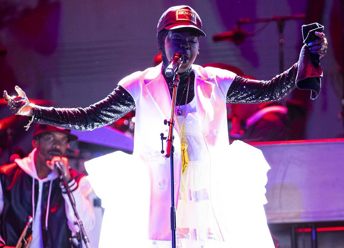 Lauryn Hill performs during the Lovers and Friends music festival on Sunday, May 15, 2022, in L ...