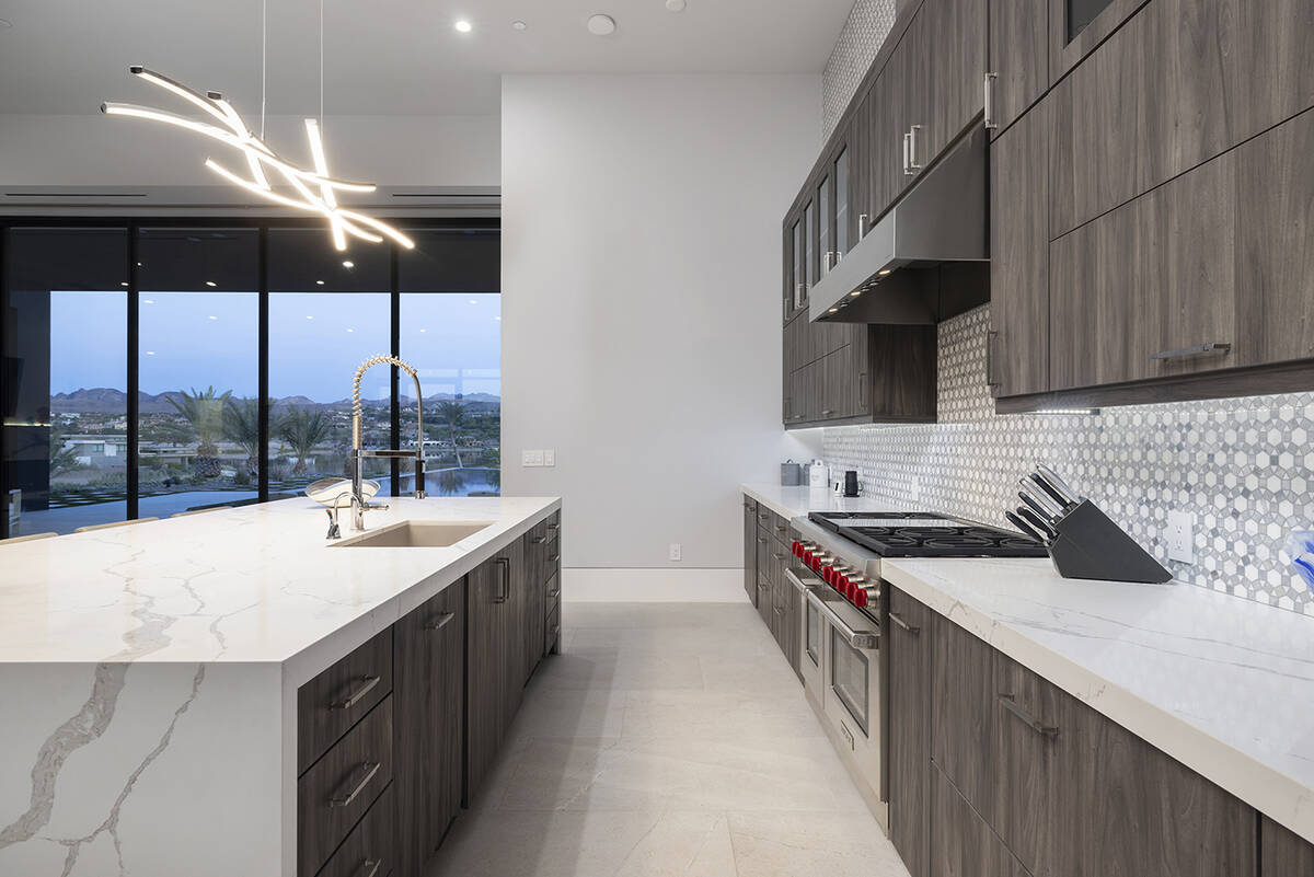 The kitchen in the Lake Las Vegas home. (JPM Studios)