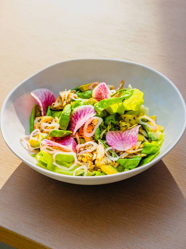 A warm crab and avocado salad from Backyard Grill, the bar and restaurant at Bel-Aire Backyard, ...