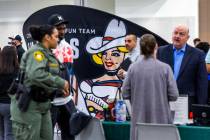 Vegas Vickie overlooks more than 100 employers and thousands of job seekers at the annual Sprin ...
