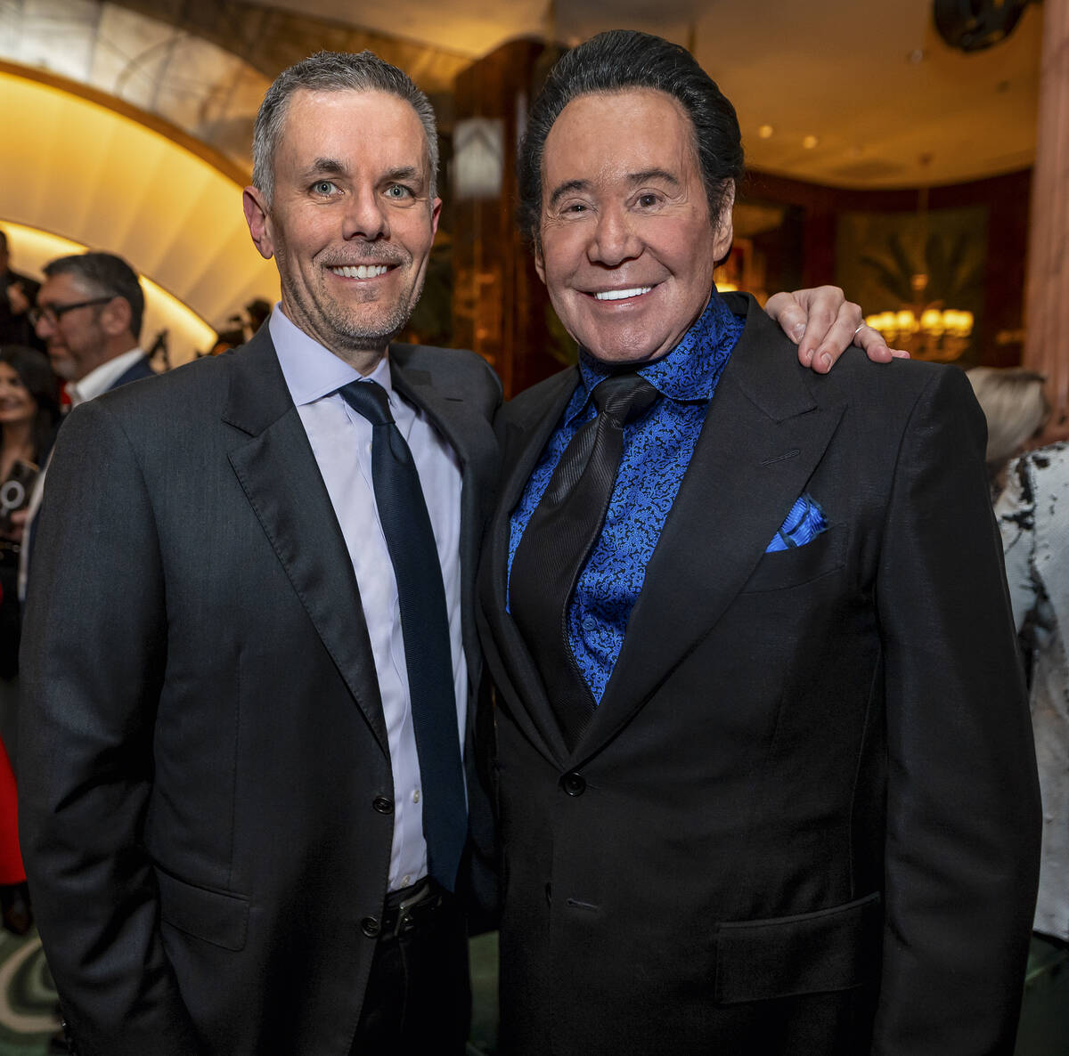 Wayne Newton is shown with Wynn Resorts CEO Craig Billings on Tuesday, Feb. 13, 2024 at Delilah ...