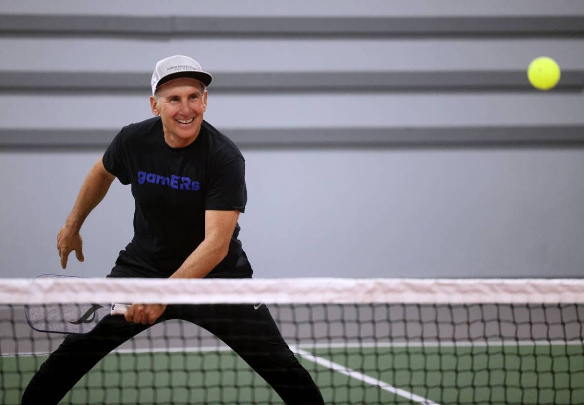 Phil Wexler, 58, of Miami plays at Vegas Indoor Pickleball at 7575 W. Sunset Road #110 in Las ...