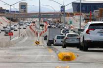 Construction is underway on the Tropicana bridge over Interstate 15, as part of the Interstate ...