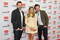 From left, Will Friedle, Danielle Fishel and Rider Strong attend the 2023 iHeartRadio Music Fes ...