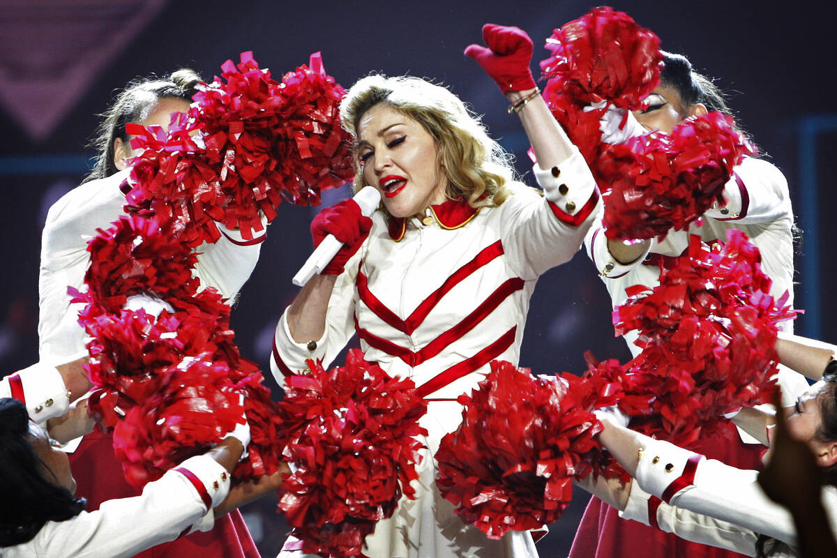 Madonna performs at the MGM Grand in Las Vegas Saturday, Oct. 13, 2012. The Material Girl retur ...