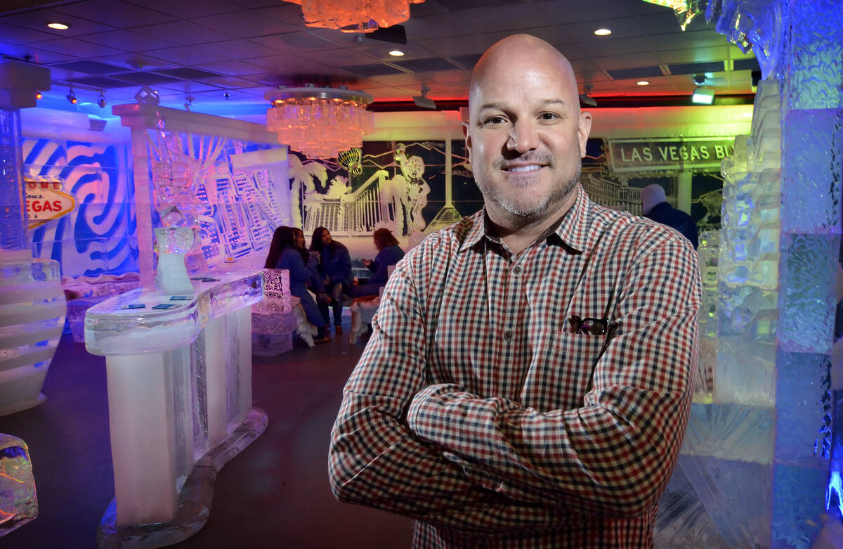 Noel Bowman, president of M5 Management, is shown at the Minus5 Ice Bar in The Shoppes at Manda ...