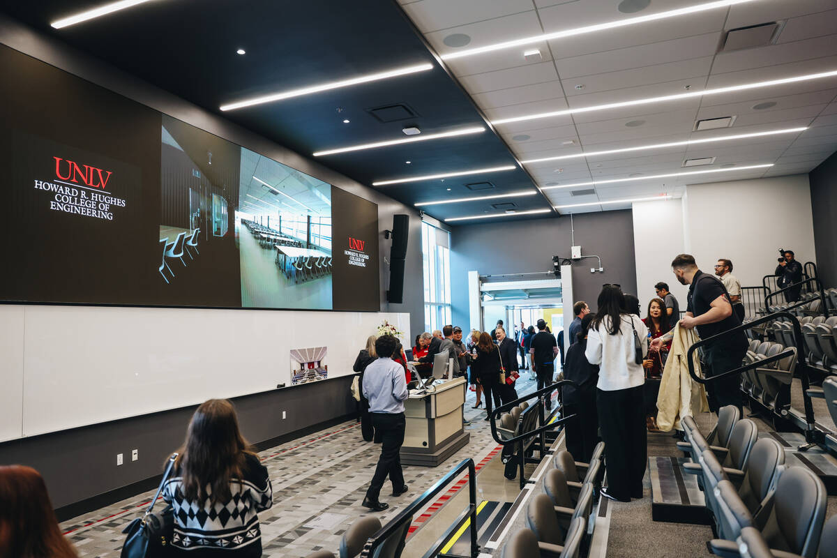 A classroom is seen in the UNLV Advanced Engineering Building on the UNLV campus on Friday, Feb ...