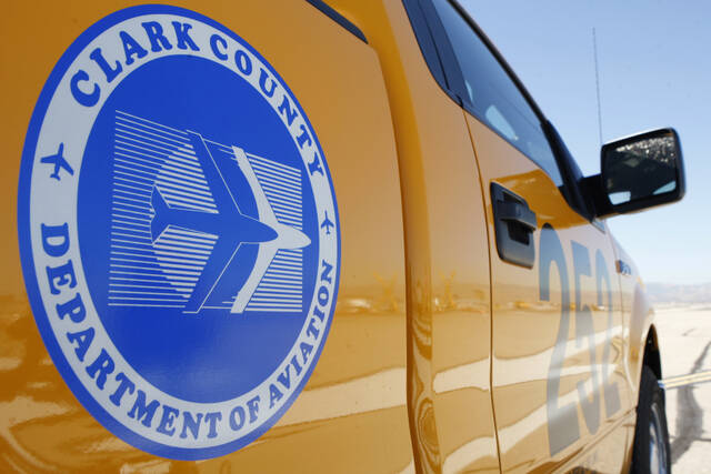A Clark County Department of Aviation vehicle on Wednesday, Oct. 29, 2014. (Erik Verduzco/Las V ...