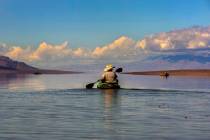 Patrick Donnelly, director of the Great Basin Center for Biological Diversity, kayaks on the te ...