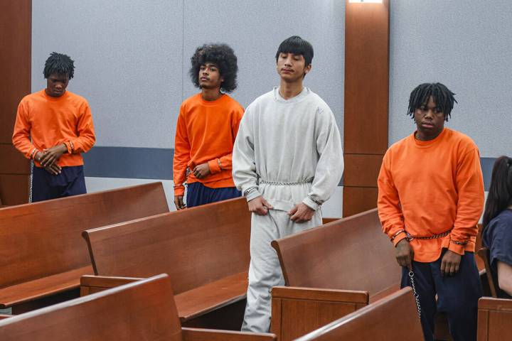 The four teens arrested in connection with the fatal group beating of a Rancho High School stud ...