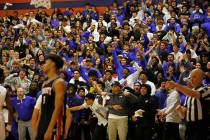 Bishop Gorman High School's fans cheer in the second half of the championship game against Libe ...